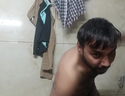 Indian Rajasthani Desi Man Enjoy Shower