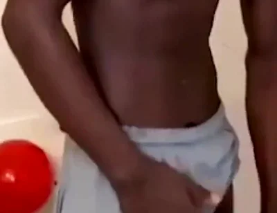 Swinging stroking my big black cock