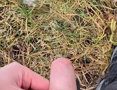 A Bit Risky Peeing - POV Outdoor Male Pee During a Nature Walk