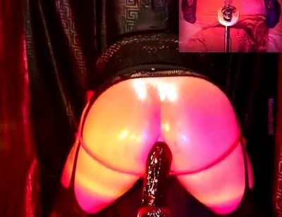 Giving Myself Pleasure Through My Hole, Riding Hard, Bouncing Oiled up, and Wearing Black Lingerie 5