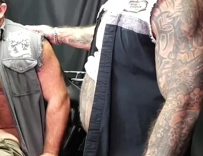 Threesome Harley Fucking with Manny Muscle and King Baiter