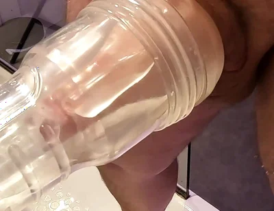 Fleshlight Wall Fuck POV with a Thick Uncut Cock in Full Focus