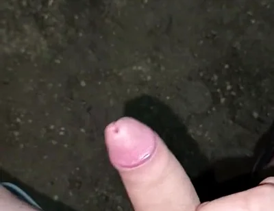 Outdoors at Night, Peeing and Hot Cumshot