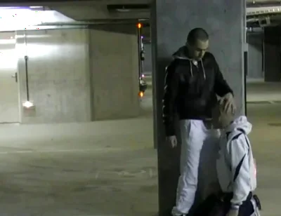 Fucked by scally boy in public parking in paris