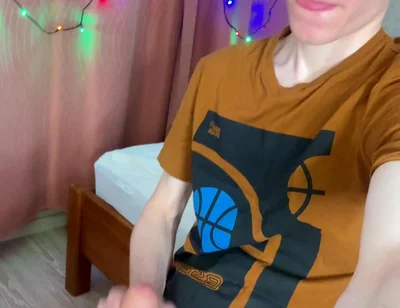 Young Student Home Alone with a Monster Boner and Lots of Sperm