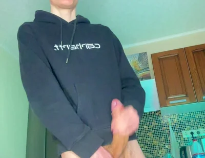 Watch This Young Student Shoot a Thick Load of Cum