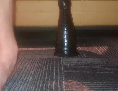 Hot gay twink NoFace Twink X riding huge toys