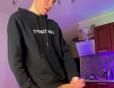 Skinny Boy Making a Huge Mess with His Thick Dick