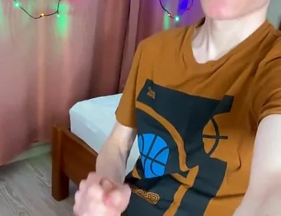 Young Student Home Alone with a Monster Boner and Lots of Sperm