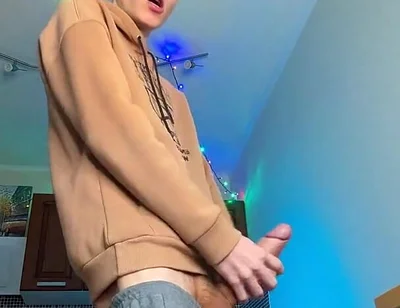 Huge Cumshot From a Skinny Boy with a Surprisingly Big Cock