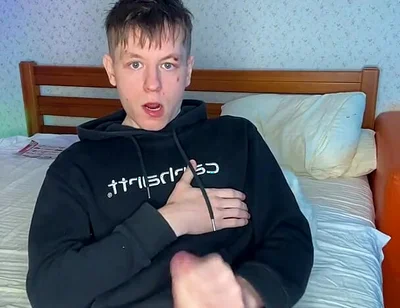 Bored in My Room so I Rubbed My Big Cock Until I Blew a Load