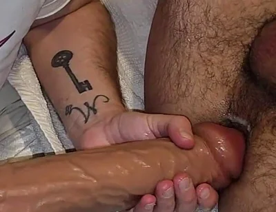 Fucking My Horny Pervy Taboo Step Dad with My Dick and a Dildo and Ny Husband Spunked on His Face