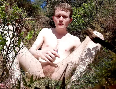 Naked in the Forest Jerking off