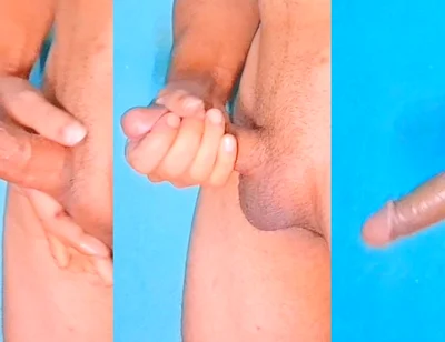 Cute Boy Masturbating and Playing with Big Dick, Solo Indian Guy