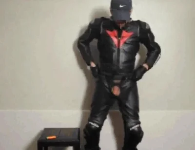 leather biker gear cum load