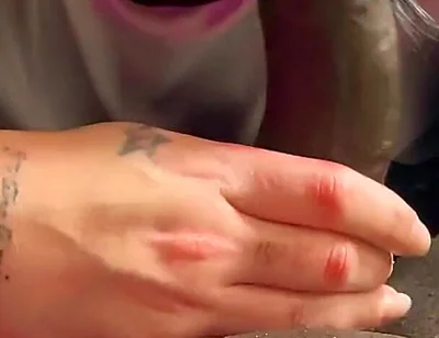 Sexy Trav Sucks My Big Cock Gently and Roughly