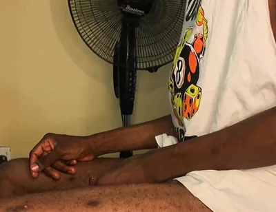 Skinny African Boy First Cum on Cam
