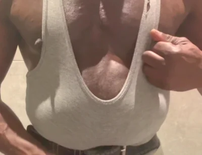 Black Muscle Stepdad Revealing Singlet Bate Cum Post Gym Shower