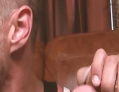 Thirsty for Cum Horny Gay Man Enjoys the Two Cocks of His Muscular Colleagues in a Threesome