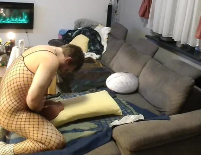 Fishnet Alex Creampies and Felches His Rubber Ass