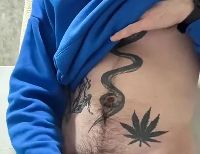 Revaz Masturbates Her Dick and Cums