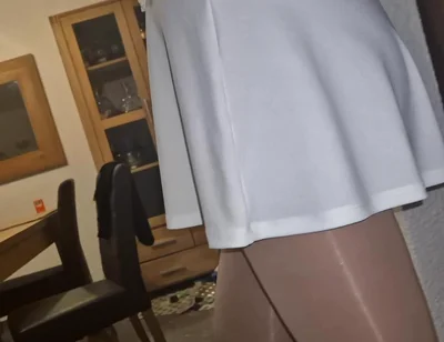 White Short Skirt Ass Watcher