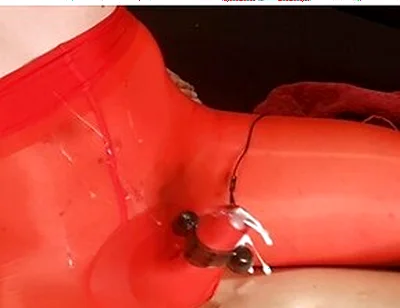 Sissy Boy Cumshot Through Nylon Bodysuit While Riding Fat Cock Anal Orgasm Lingerie