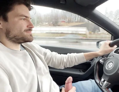 Almost Crashed the Car When I Jerked Him off and Him After His Orgasm