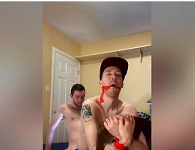 Twink Cums Handsfree Bareback Fucking