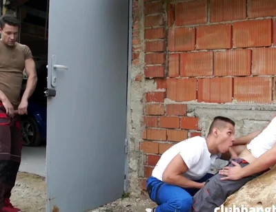 Boss Barebacking His Two Mechanics - Peter Lipnik And Erik Spector