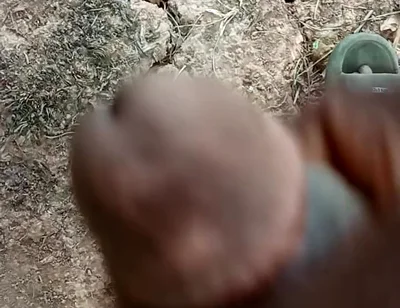 African Boy Masturbating Inside the Bush