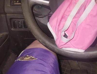Using Pink Panties to Jerk off in My Car.