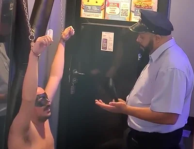 Cuffed and Tested - Bear Cop Gutpunch Session