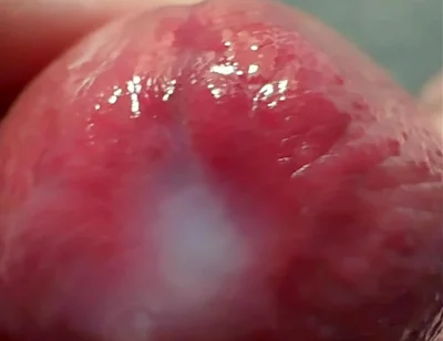 Macro Cum Shot. Ultra Close-up Ejaculation