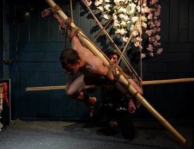 Beautiful Zeus Bound in Jute Shibari Elegance to Powerless Predicament Strain