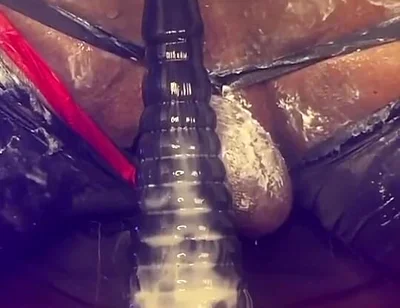 Femboy Bottom Dipsodeep Creams Butthole with Large Dildo - Anal Training