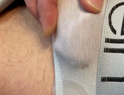 Frenulum Orgasm and Cum by Rubbing My Dick Through My Briefs