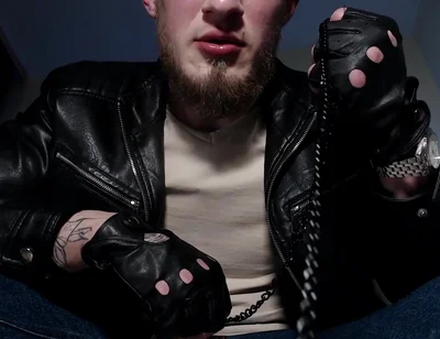 Alpha in Leather Spits, Feeds Domination.