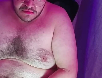 Clean Gay Bear Smoking Clouds on Desktop While Ihes Working From Home-1