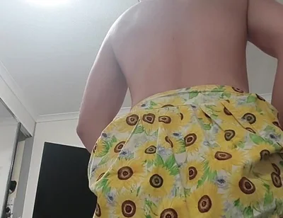 Skirt and Cum Dildo