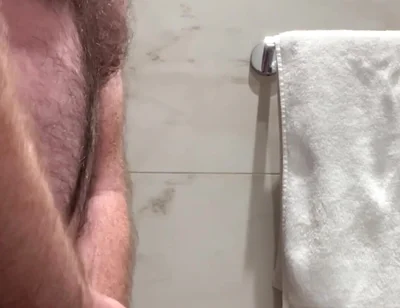 Hotel Bathroom Wank and Cum