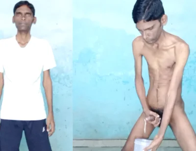 Rajesh Playboy 993 Masturbation Big Cock and Cumming in the Jar. Handjob Big Cum Load