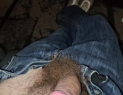 Wanking My Big Dick in Jeans, Topless, Spitting, Cumshot