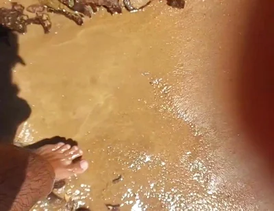 Sissy Ladysilva Walks Naked on the Beach with Her Hot Ass Tanned and Masturbating His Cock Until She Cums