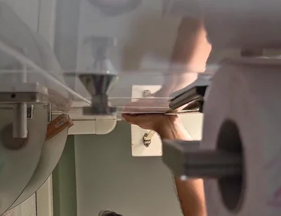 POV Muscular Bear Jerks off in the Toilet.