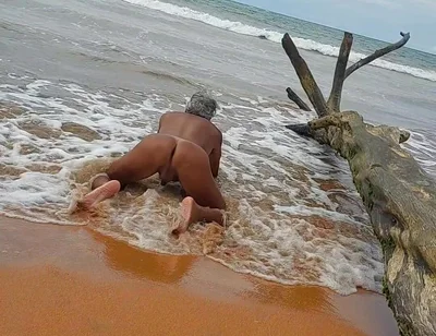 Sissy Ladysilva on the Beach Tanned Naked Showing off Her Sexy Mark Hot Ass