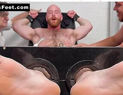 Brody Meyer In The Tickle Chair With An Electric Toothbrush On Balls