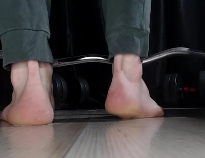 Weightlifting Exercise and My Foot Landed in Sperm.(at the End I Stepped in Drool)