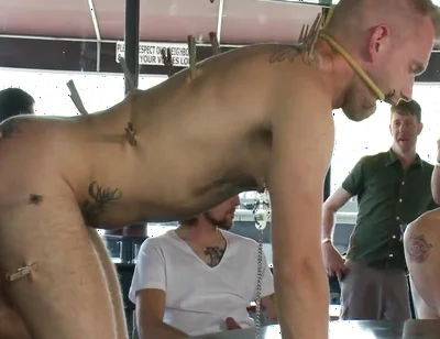 Two Hairy Sluts Get Used In A Bar Full Of Horny Strangers - Christian Wilde And Nick Moretti