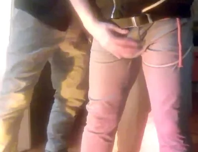 Pee Desperation: Tied up Guy Tries to Withstand While His Cock and Balls Are Played with. He Gets a Boner and Finally Wets Himself